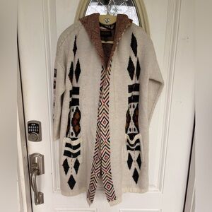 Shyanne Cream and Black Geometric Cardigan